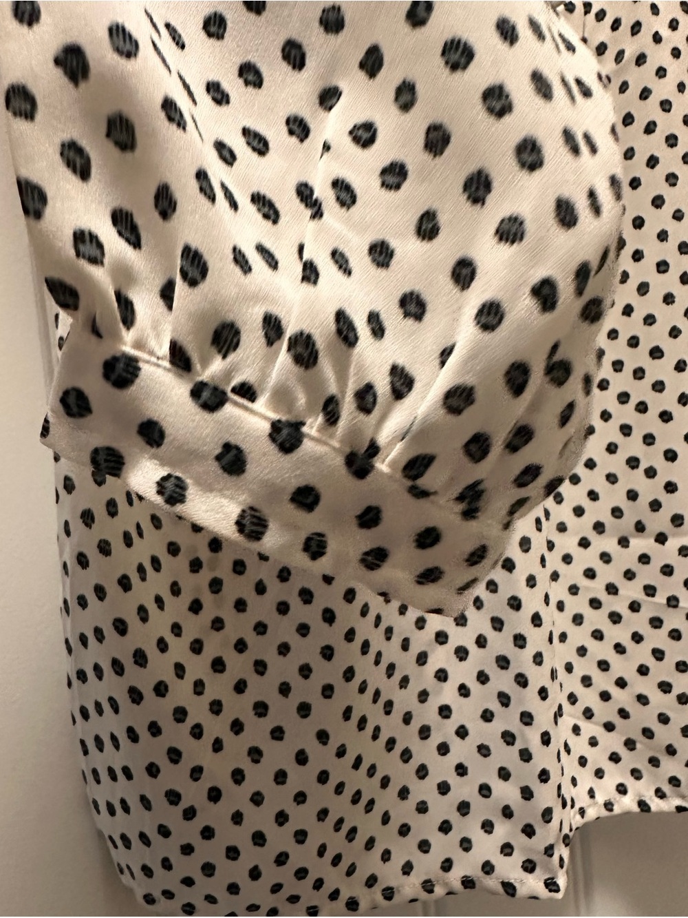 Adrianna Papell Cream Blouse with Black Polka Dots - Picture 6 of 8